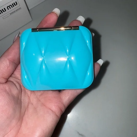 New Miu Miu Blue Quilted Mirror - Picture 5 of 9